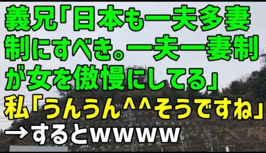 【スカッとひろゆき】義兄「日本も一夫多妻制にすべき。一夫一妻制が女を傲慢にしてる」私「うんうん＾＾そうですね」→するとｗｗｗｗ