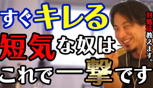 【ひろゆき】すぐ怒ってくる短気な人の対処法をひろゆきが解説。職場や学校で感情のままにすぐ怒る人の取扱説明書。【切り抜き/短気/怒る/感情/キレる】
