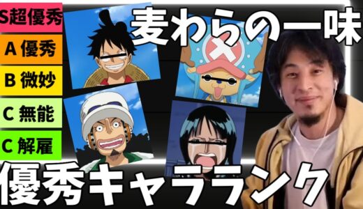 【ワンピース】麦わらの一味　優秀ランクつけてみた　#ひろゆきメーカー