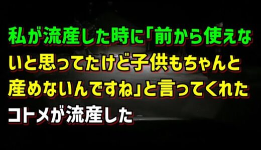 【スカッとひろゆき】【DQN返し】私が流産した時に｢前から使えないと思ってたけど子供もちゃんと産めないんですね｣と言ってくれたコトメが流産した