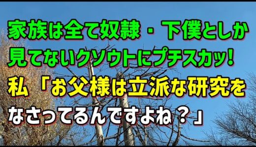 【スカッとひろゆき】家族は全て奴隷・下僕としか見てないクソウトにプチスカッ!私「お父様は立派な研究をなさってるんですよね？」