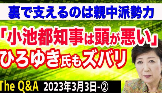 ひろゆき氏が断言「小池都知事は頭が悪い」／裏で支える親中派勢力／SDGsは環境ペテン　②【The Q&A】3/3