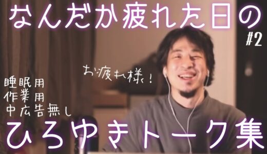 【睡眠導入】今日は疲れたからひろゆきトーク集聞いて寝よ（作業用  中広告なし）/字幕可/画面・音質調整済