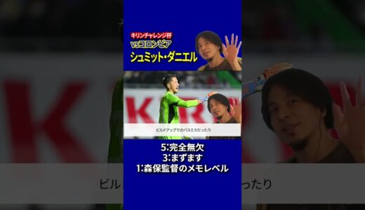 【日本代表採点】日本vsコロンビア 採点 シュミット・ダニエル 編 【ひろゆきと日本代表考察】#Shorts