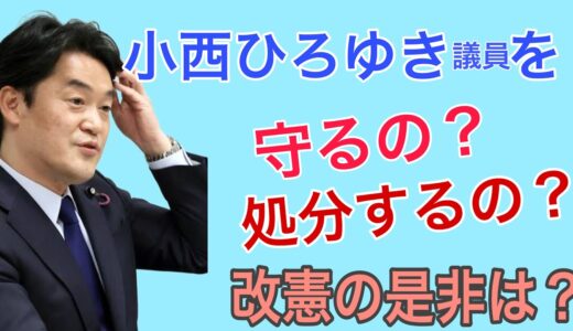 小西ひろゆき議員を守るの？処分するの？改憲の是非は？立憲民主党さんはどこへ行く…