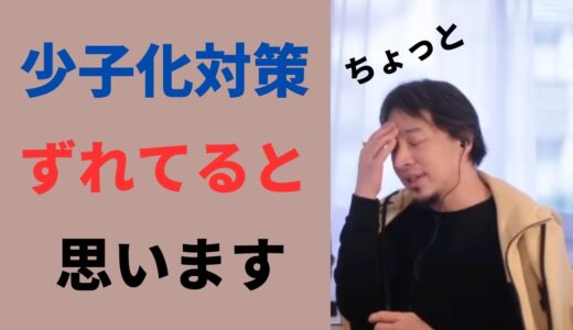 【ひろゆき切り抜き】少子化対策ずれてると思います。不妊治療無料もいいけどそれより・・・