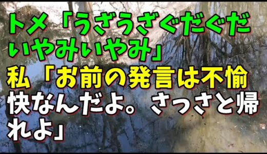 【スカッとひろゆき】トメ「うざうざぐだぐだいやみいやみ」 私「お前の発言は不愉快なんだよ。さっさと帰れよ」