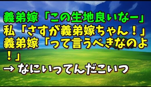 【スカッとひろゆき】義弟嫁「この生地良いなー」 私「さすが義弟嫁ちゃん！」 義弟嫁「って言うべきなのよ！」 → なにいってんだこいつ