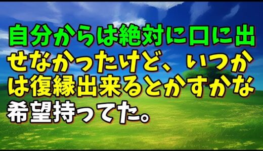 【スカッとひろゆき】【自業自得】自分からは絶対に口に出せなかったけど、いつかは復縁出来るとかすかな希望持ってた。
